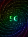 5G connectivity of digital data and conceptual futuristic information technology using artificial intelligence AI.